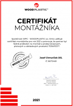 certifikat montážníka Woodplastic Josef Chmurčiak