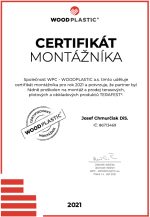 certifikat montážníka Woodplastic Josef Chmurčiak